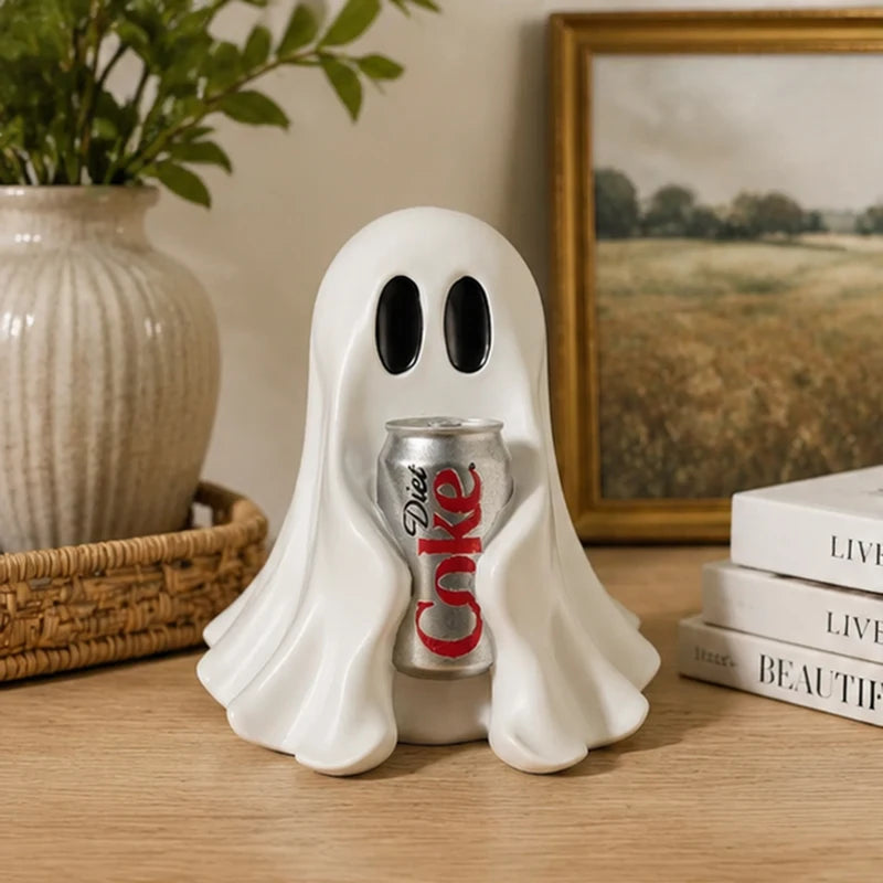 Funny Ghost Resin Desk Decor - Halloween Spooky Office Ornament Gift