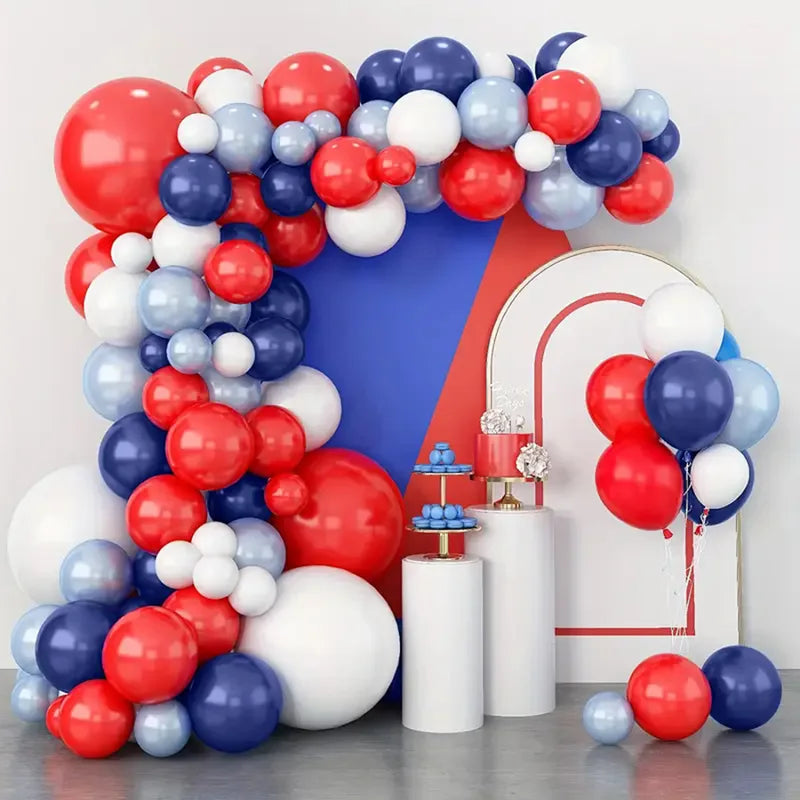 Red White Blue Latex Balloon Garland Kit for Party Decorations - 106 Pieces