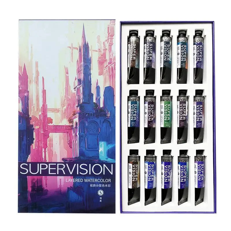 Mini Watercolor Paint Sample Set - 15 Colors, Handmade 1/2ml Water Color for Artists