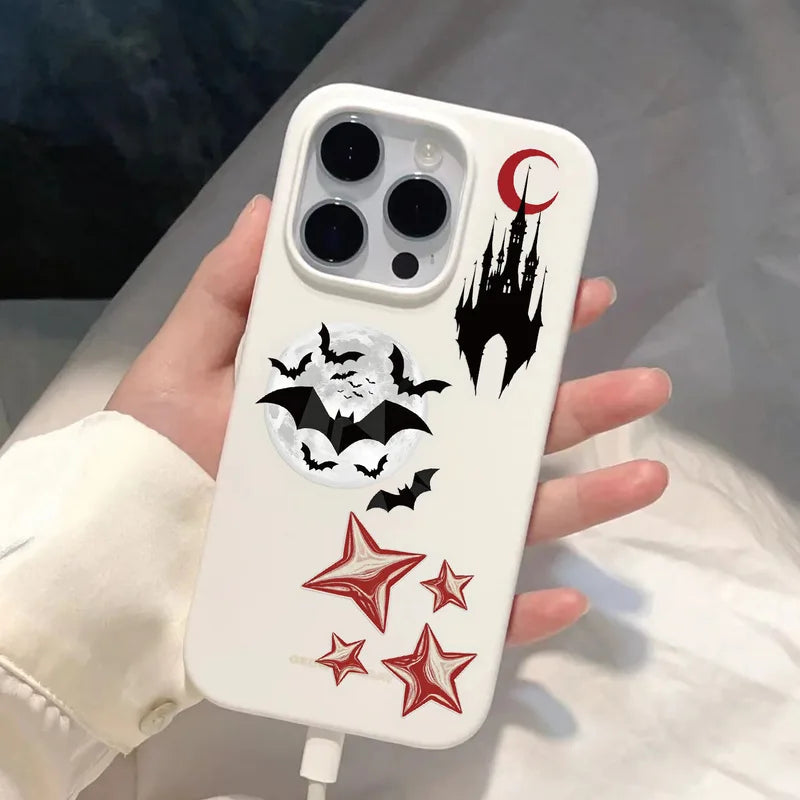 50pcs Gothic Horror Theme Waterproof Decals for Phones, Helmets, Bicycles & More