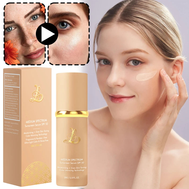 4-in-1 Color Changing Foundation SPF50 Sunscreen Concealer for Women, Long-Lasting Makeup Primer 30g