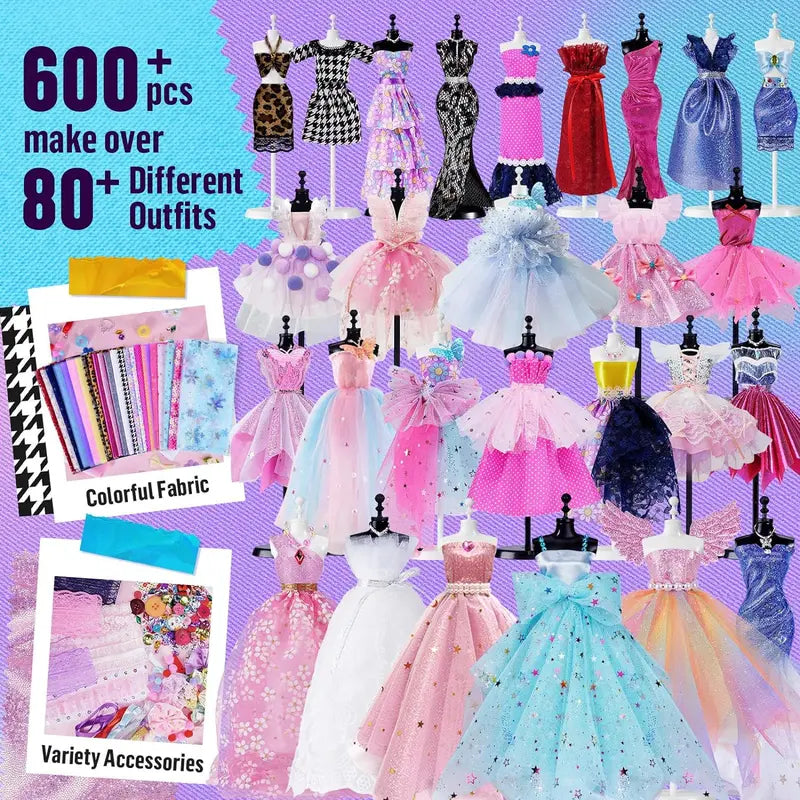DIY Doll Clothes Craft Kit - Creative Kid's Fashion & Home Decor Set