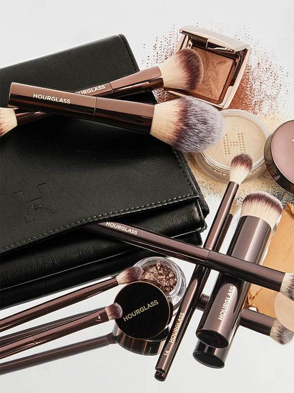 Vegan Travel Makeup Brush Set with 7 Eye and Face Brushes in Gift Bag