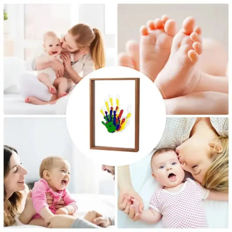 DIY Wooden Handprint Photo Frame Kit with Paints and Accessories - Family Keepsake
