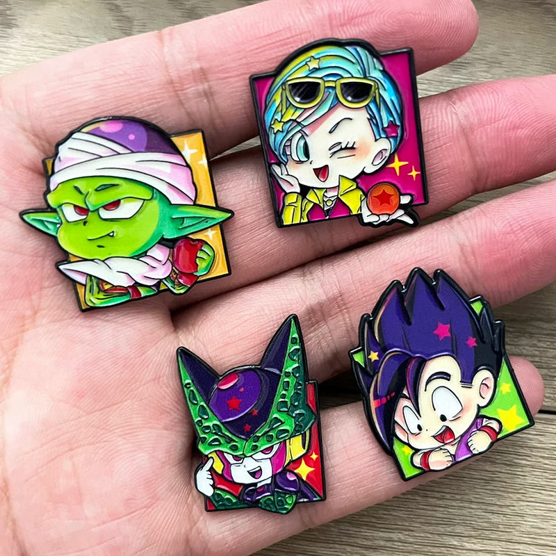 8pcs Cartoon Enamel Pins Set for Clothes & Backpacks, Creative Jewelry Accessory