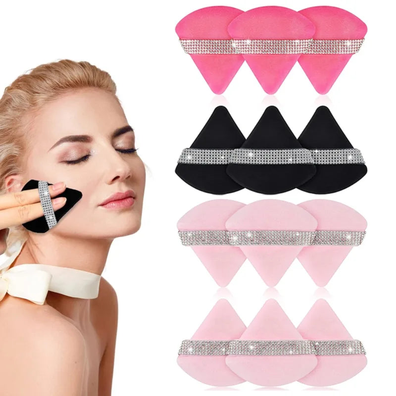 3Pcs Makeup Powder Puff Set - Soft Velvet Face Sponges for Foundation & Concealer