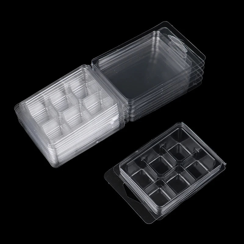 10Pcs Wax Melt Clamshell Molds Clear Wax Cubes for Candle Making