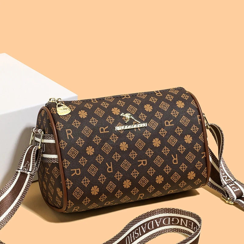 Women's Alphabet Print Shoulder Bag Retro Crossbody Trendy Handbag