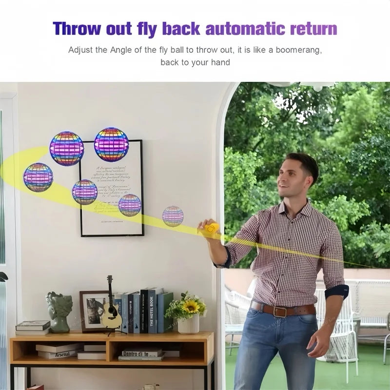 Flying Ball Toy Hand Controlled Hover Spinner with Lights - Multiple Colors