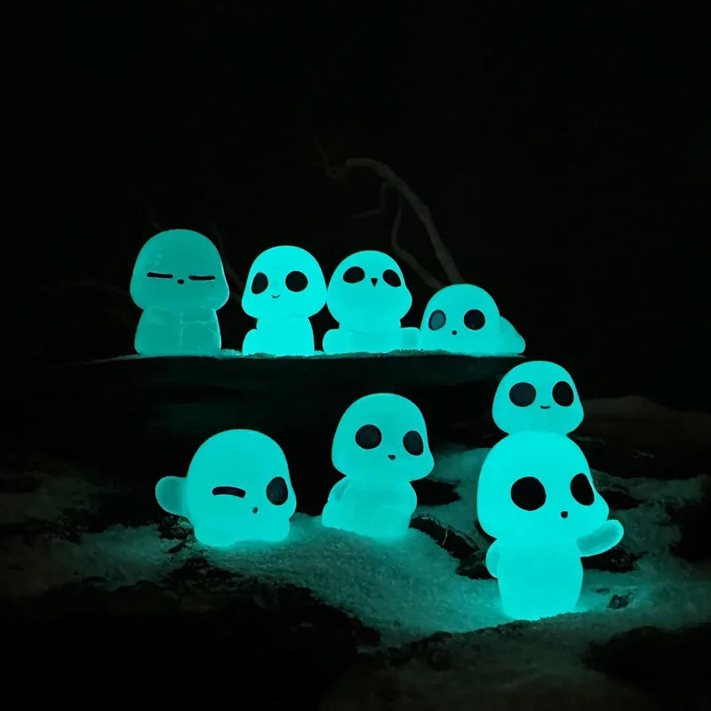 Glow in the Dark Mini Elf Figures Set - Potted Resin Fairy Garden Decor for Home & Garden