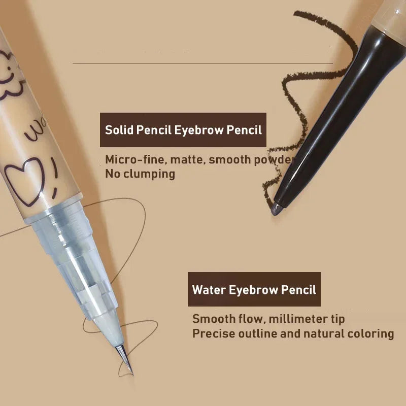 2-in-1 Liquid Eyebrow Tattoo Pencil Waterproof & Easy-to-Color Brow Gel Pen