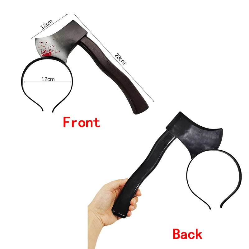 Halloween Horror Blood Fake Ax Saws Knife Headband Costume Accessory