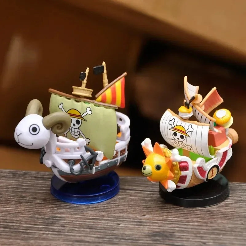 Pirate Ship Model Mini Boat Ornament - One Piece Thousand Sunny & Going Merry Collectible Decor