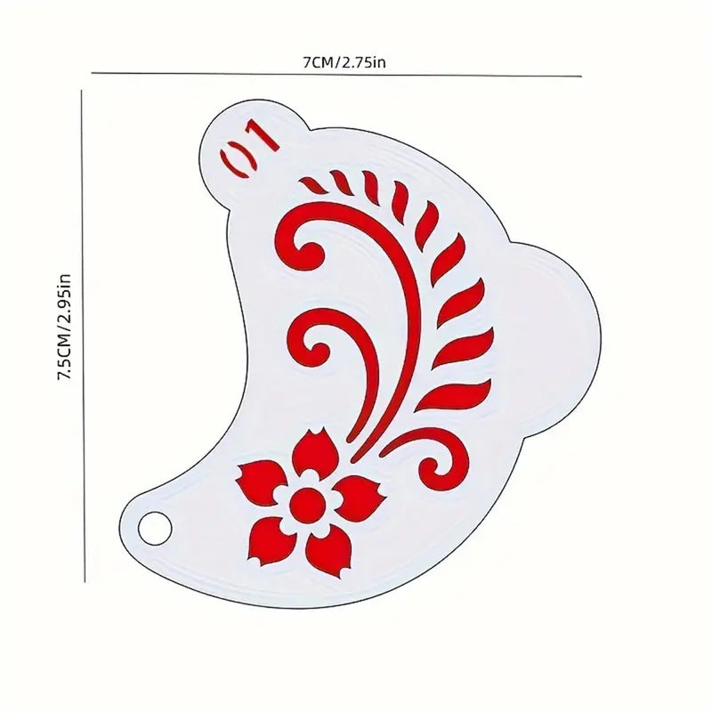 Reusable Face Painting Stencils with Floral, Web, Heart Patterns - Washable & Durable Plastic Set