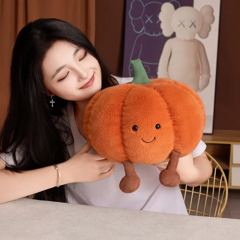 Cute Cartoon Pumpkin Plush Toy - Halloween Decor & Holiday Throw Pillow