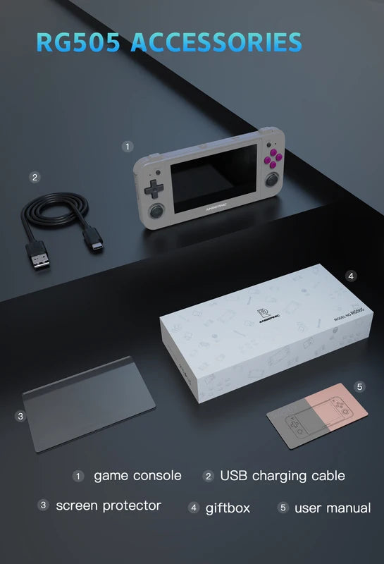 Handheld Gaming Console with OLED Screen, Android 12, 4GB RAM, 128GB Storage