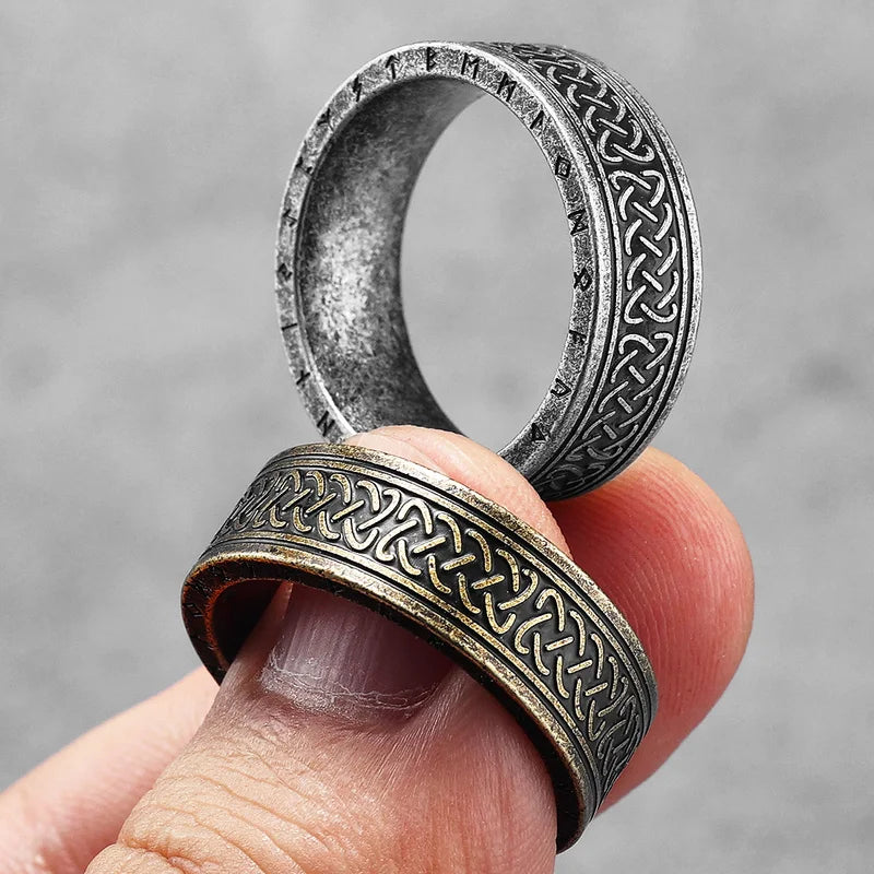 Retro Viking Celtic Knot Men Rings Stainless Steel Punk Jewelry for Men and Women