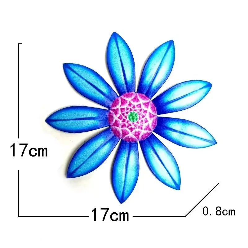 Metal Flower Wall Decor Sculpture - Modern Outdoor Garden & Home Decoration