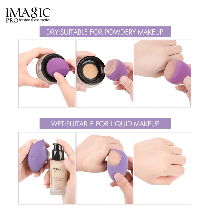 Multicolor Makeup Sponge Set for Wet and Dry Foundation Application - Soft Cosmetic Blending Puff