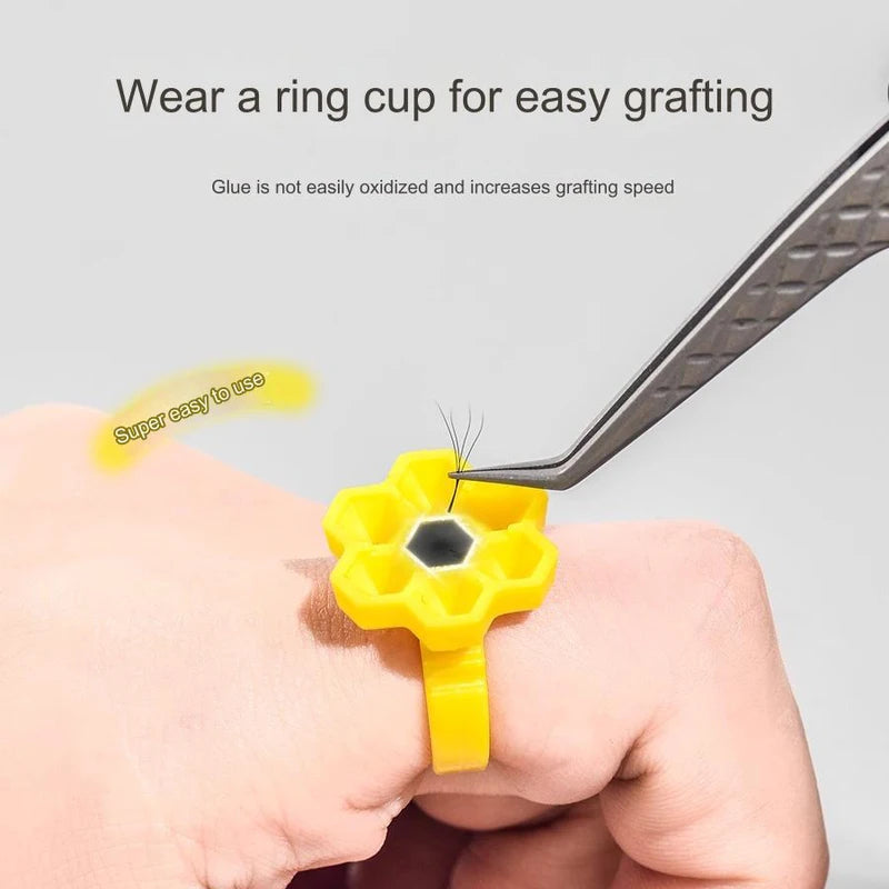 50 Pcs Eyelash Extension Glue Cup Set - All-in-One Lash Adhesive Rings
