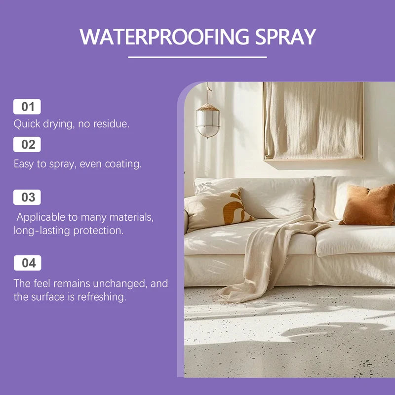 Fabric Waterproofing Spray for Sofas Carpets Upholstery Tents Wellies - Stain & Water Resistant