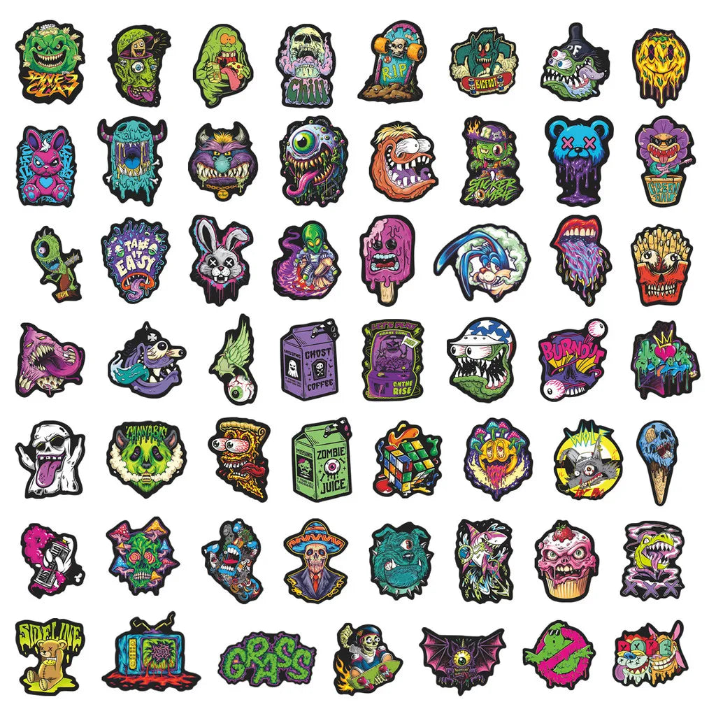 55Pcs Gothic Ghost Face Skull Stickers for Notebook Journal Mug Decor AnimeWorlds