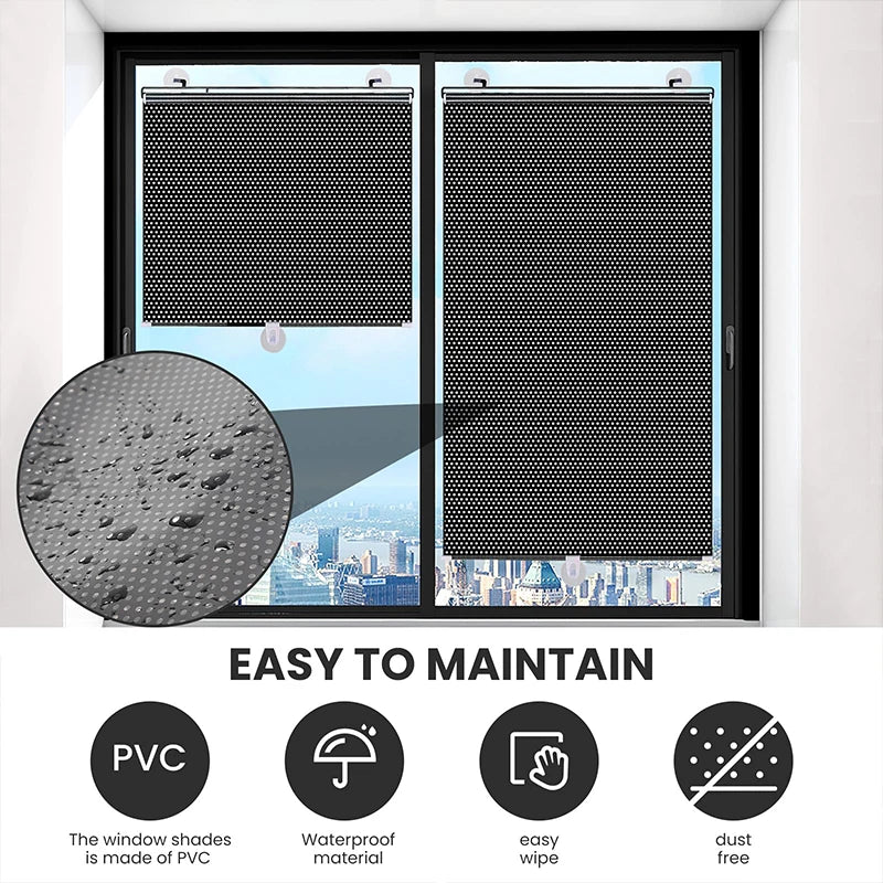 Blackout Roller Curtains for Window Kitchen Living Room - Adjustable Shade Blinds