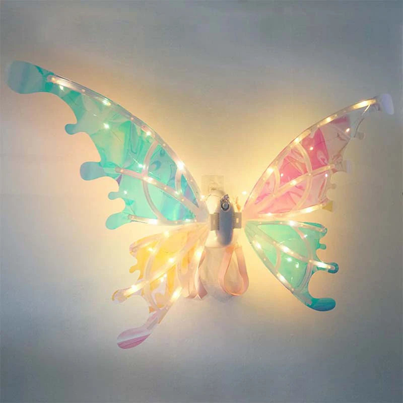 Kids Electric Butterfly Wings Costume with LED Lights for Halloween & Parties