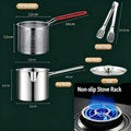 Stainless Steel Deep Fryer Pot 3.2 Quart with Basket & Lid Food Grade Kitchen Tool