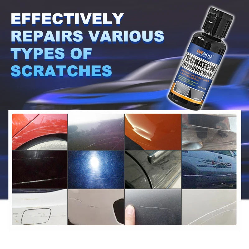 Car Scratch Polish Wax - Removes Scratches, Water Spots & Scuffs, Easy Hand Application