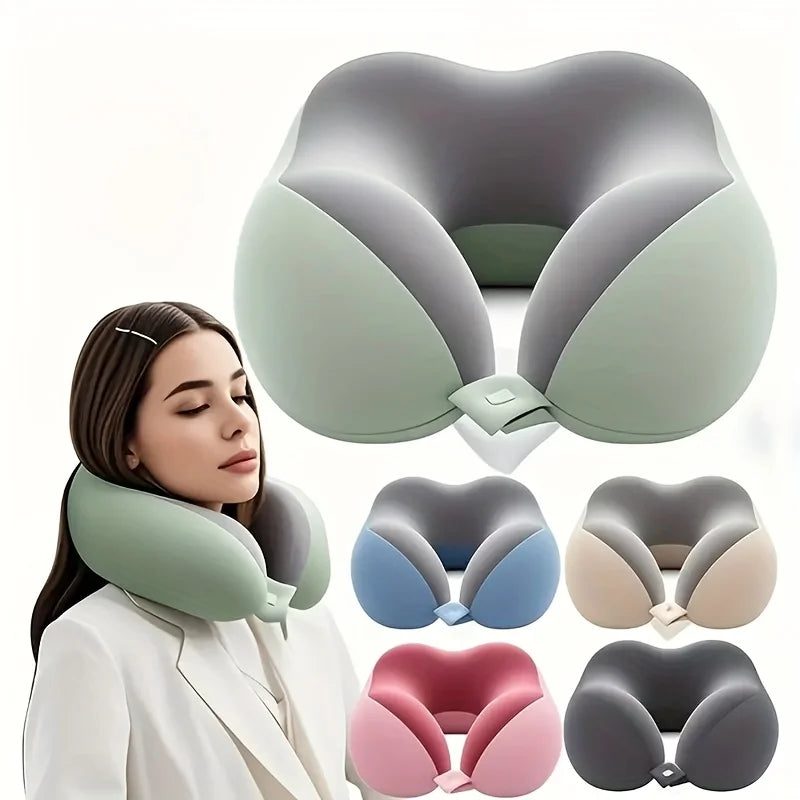 U-Shaped Travel and Office Neck Pillow - Ergonomic Support, Medium Soft