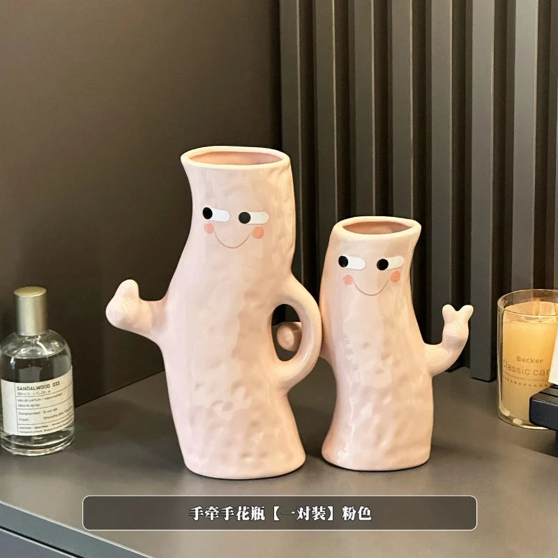 Ceramic Vase with Niche Design for Flower Arrangements - Home Decor Accent