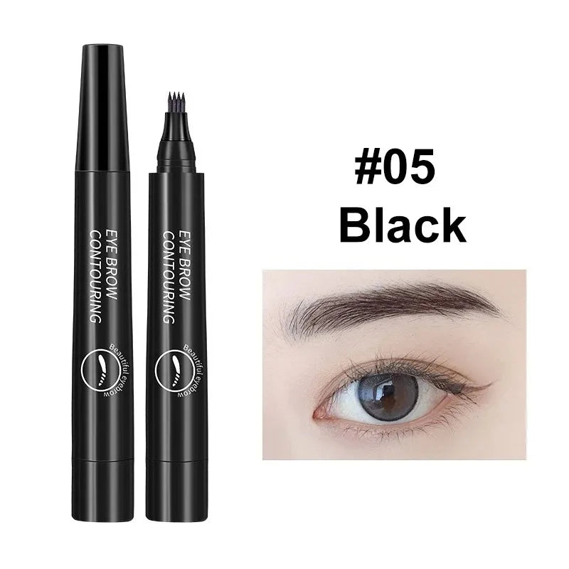4 Point Eyebrow Pencil Long-Lasting Waterproof Microblading Makeup for Women