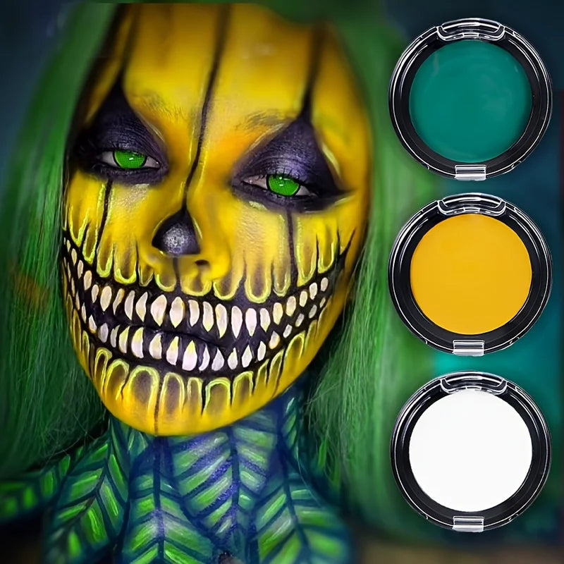 12-Color Water-Based Cream Body & Face Paint Set with Color-Changing Effect