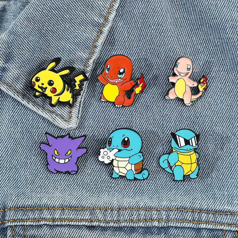 Kawaii Pokémon Lapel Pins Set - Enamel Badge Pins for Backpacks & Accessories