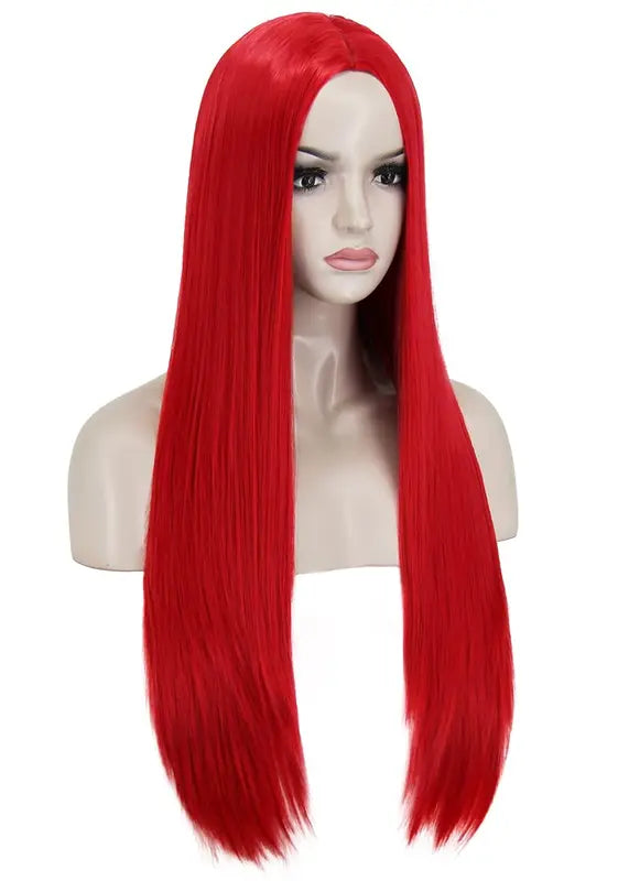 Red Sally Wig for Nightmare Before Christmas Costume - Long Straight Synthetic Hair