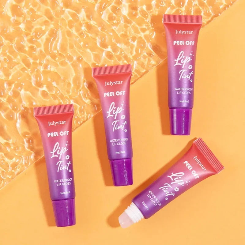 Waterproof Lip Stain & Lip Gloss - Matte Long Lasting Lip Tint, Tear-Off Contour
