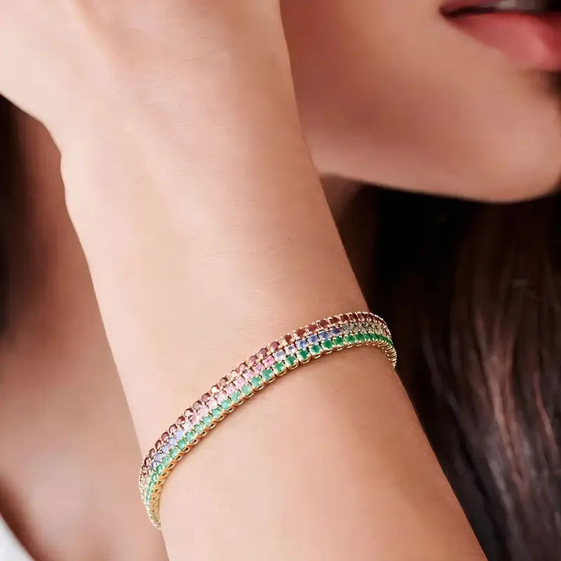 11PCS Rhinestone Elastic Bracelet Set - Fashion Shining Stack Bracelets