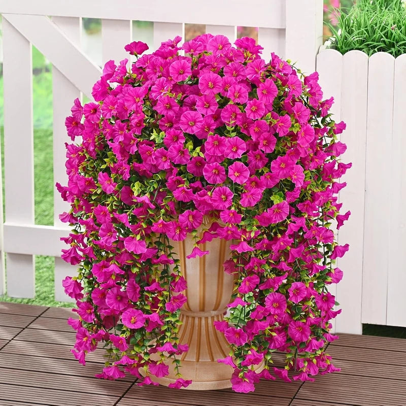 Artificial Flower Vine for Home Garden Wedding Outdoor Decoration - Violet & Red Variants