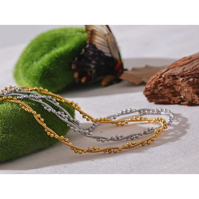 Stainless Steel Chain Twine Fashion Collar Handmade Waterproof Necklace Jewelry