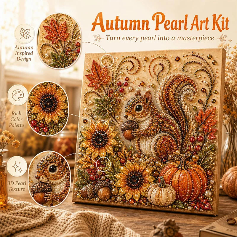Autumn Pearl Painting Kit - 5D Diamond Art Crafts for Pumpkin Decor