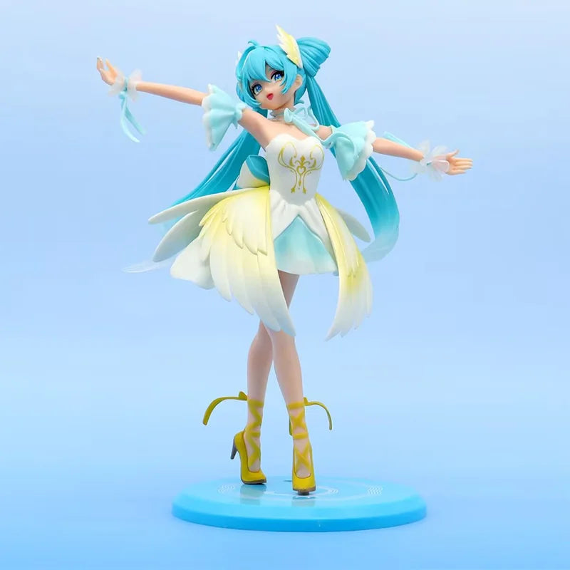Anime Action Figurine Set - Hatsune Miku Standing & Sitting Models, Desktop Collectible Gift