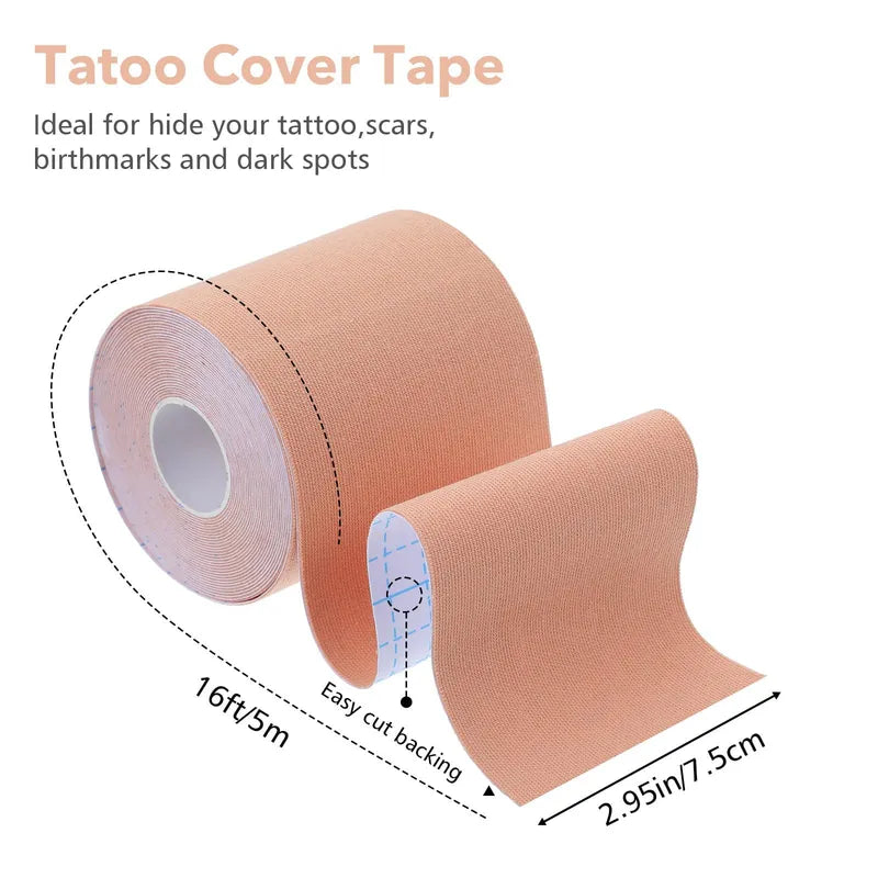 Tattoo Cover Up Tape Skin-Tone Sweatproof Concealing Tape for Tattoos & Scars