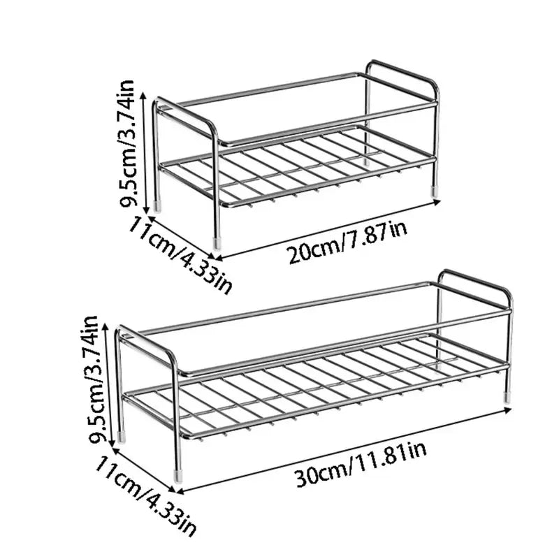 Stainless Steel Kitchen Sink Storage Rack Waterproof Anti-Rust Space Saver