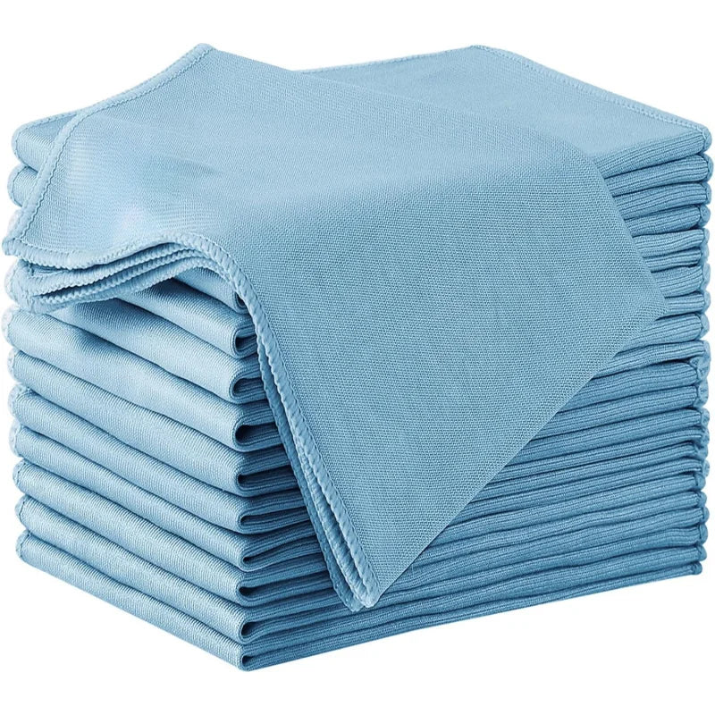 Extra Large Microfiber Glass Cleaning Cloth Set - Super Absorbent, Lint-Free, Streak-Free, 12 Pack