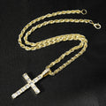 Hip Hop Cross Pendant Necklace Chain Men Women Sparkling Zircon Jewelry