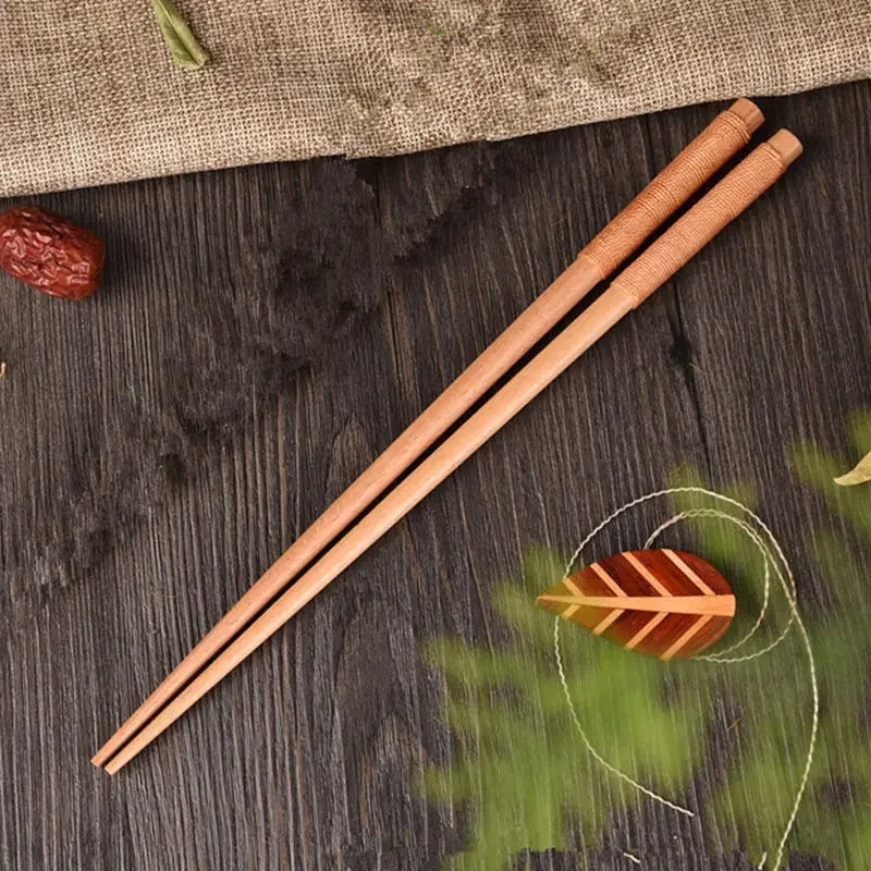 Handmade Japanese Natural Chestnut Wood Sushi Chopsticks Set - Gift Ready