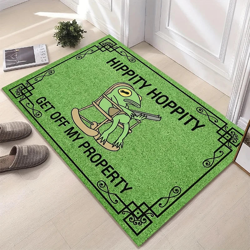 Leisure Frog Doormat Outdoor Welcome Rug - Lightweight Green Carpet for Home