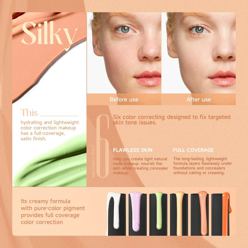 Color Correcting Concealer Stick Set - Full Coverage, Oil Control & Brightening