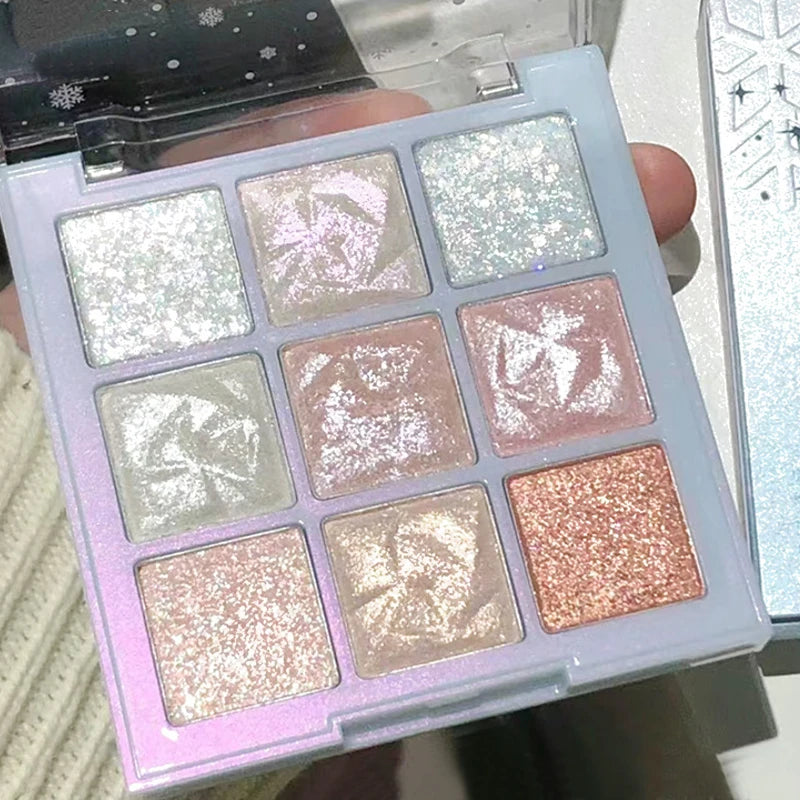 Colorful Glitter Snowflake Eyeshadow Palette - Matte & Pearl Finish